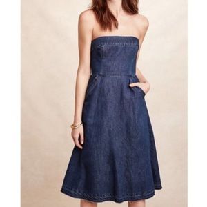 Holding Horses Strapless Denim Dress